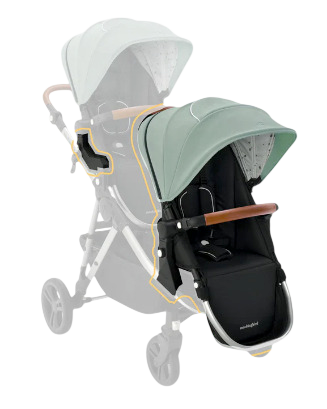 Shop Mockingbird 2nd Seat Kit 2.0, Sage, Silver With Penny Leather, Watercolor Drops at GoodBuy Gear