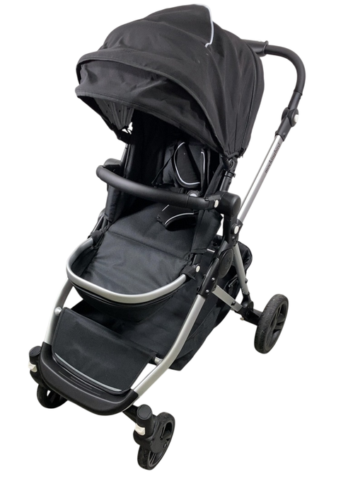 Shop Mockingbird Single to Double 2.0 Stroller, 2024, Black, Silver With Black Leather, Watercolor Drops at GoodBuy Gear