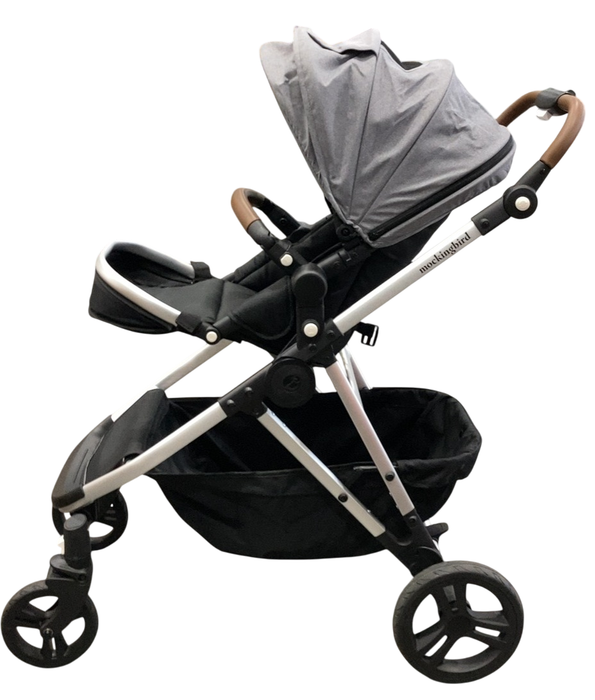 Shop Mockingbird Single to Double 2.0 Stroller, 2025, Heather Grey, Silver With Penny Leather, Solid Grey at GoodBuy Gear