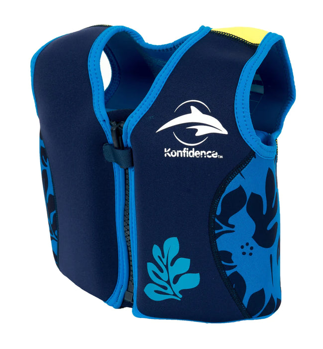 Shop Konfidence Original Swim Jacket, Small( 1.5-3 years), Blue Palm Maui at GoodBuy Gear