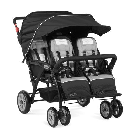 Gaggle Compass Quad 4 Seat Foldable Stroller, Black, 2026