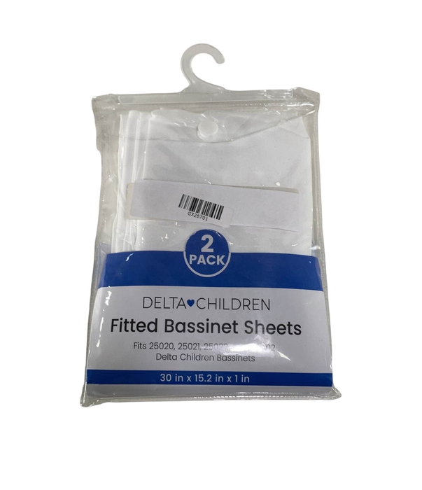 Shop Delta Children Bassinet Sheets 2 Pack, White at GoodBuy Gear