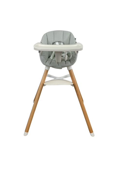 Lalo High Chair with Infant Kit, Coconut, Grey Multi, Natural Wood