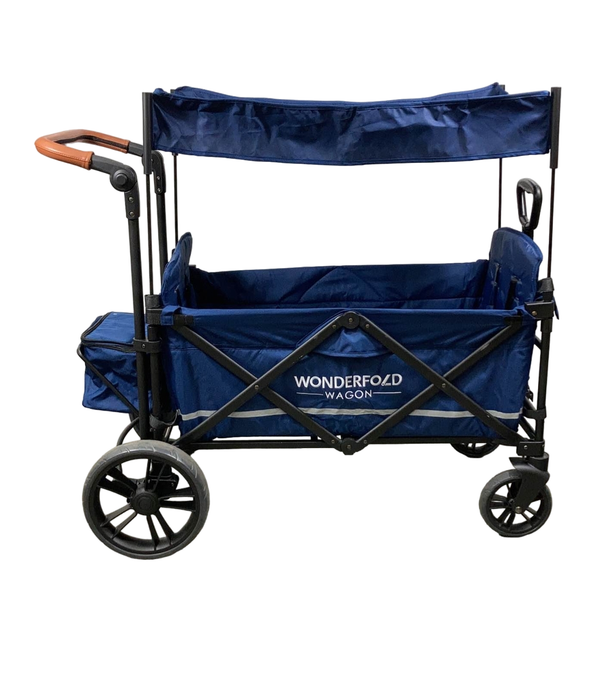 secondhand Wonderfold X2 Push + Pull Double Stroller Wagon, 2022, Sapphire Navy