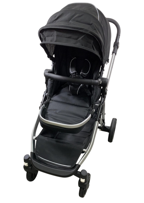 Shop Mockingbird Single to Double 2.0 Stroller, 2024, Black, Silver With Black Leather, Windowpane at GoodBuy Gear