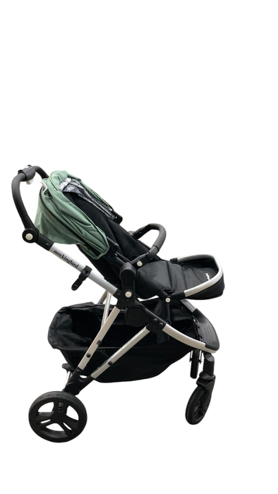 Shop Mockingbird Single 2.0 Stroller, 2024, Sage, Silver With Black Leather, Windowpane at GoodBuy Gear