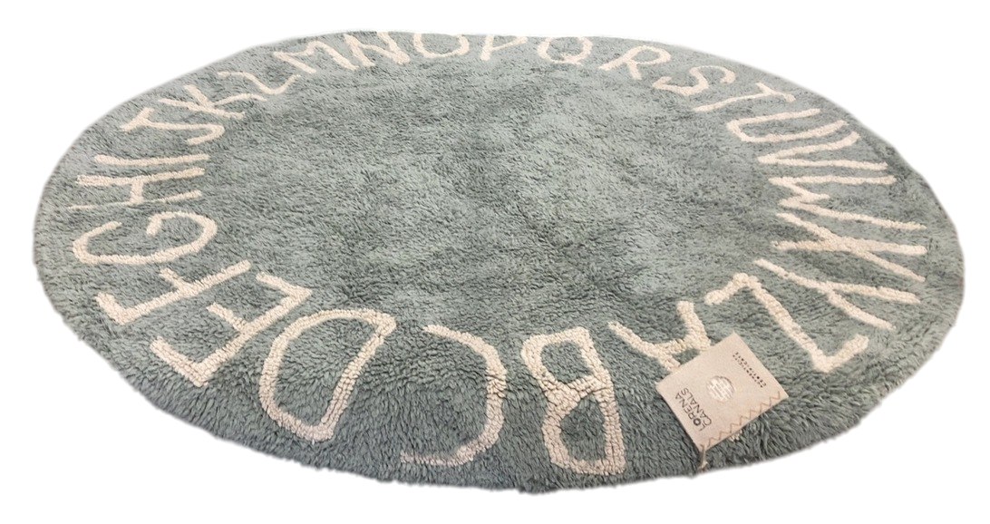 Shop Lorena Canals Round ABC Washable Rug 5', Vintage Blue at GoodBuy Gear