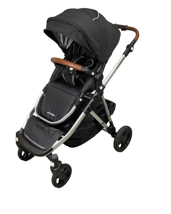 used Mockingbird Single to Double 2.0 Stroller, Silver with Penny Leather, Windowpane, 2023, Black