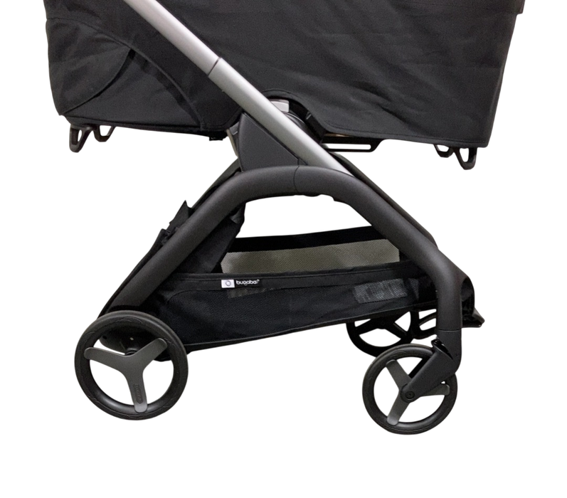 Shop Bugaboo Dragonfly Bassinet and Seat Stroller, Midnight Black, Graphite, Skyline Blue, 2024 HIDDEN SEAT REQ 5.19 at GoodBuy Gear