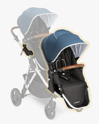 Shop Mockingbird 2nd Seat Kit with Extendable Canopy, Sea, Watercolor Drops, Silver With Penny Leather at GoodBuy Gear