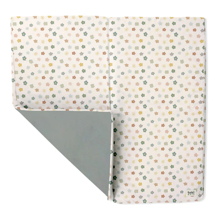 Toki Kids Mega Padded Play Mat 55" x 55", Playful Posies
