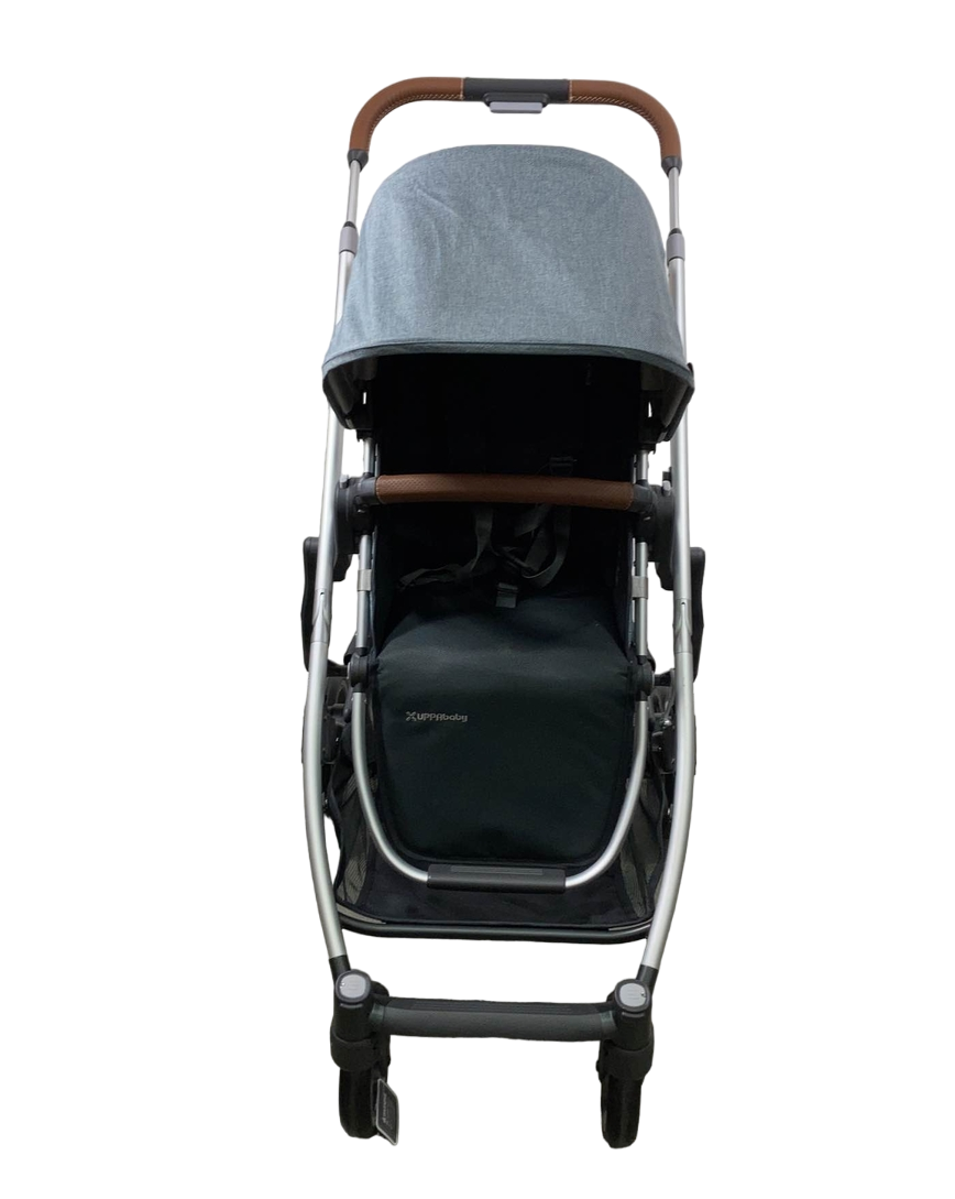 2018 uppababy cruz stroller gregory blue melange silver saddle leather UPPAbaby CRUZ V2 Stroller, Gregory (Blue Melange), 2023