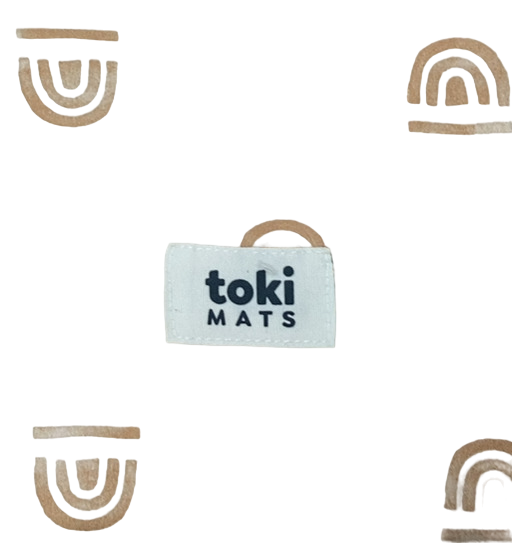Toki Mats Standard Padded Play Mat 40" x 40", Rainbow Cream