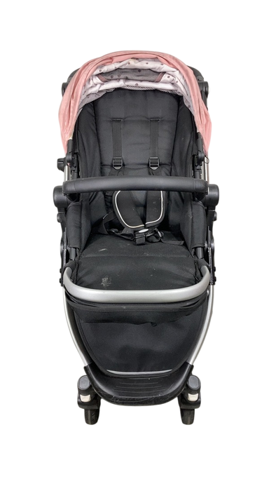 Shop Mockingbird Single 2.0 Stroller, 2024, Bloom, Silver With Black Leather, Watercolor Drops at GoodBuy Gear