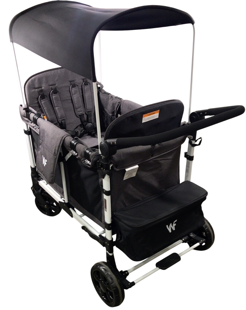 open box w4 luxe quad stroller wagon weight limit Wonderfold W4 Luxe Quad Stroller Wagon, Charcoal Grey with White Frame, 2024