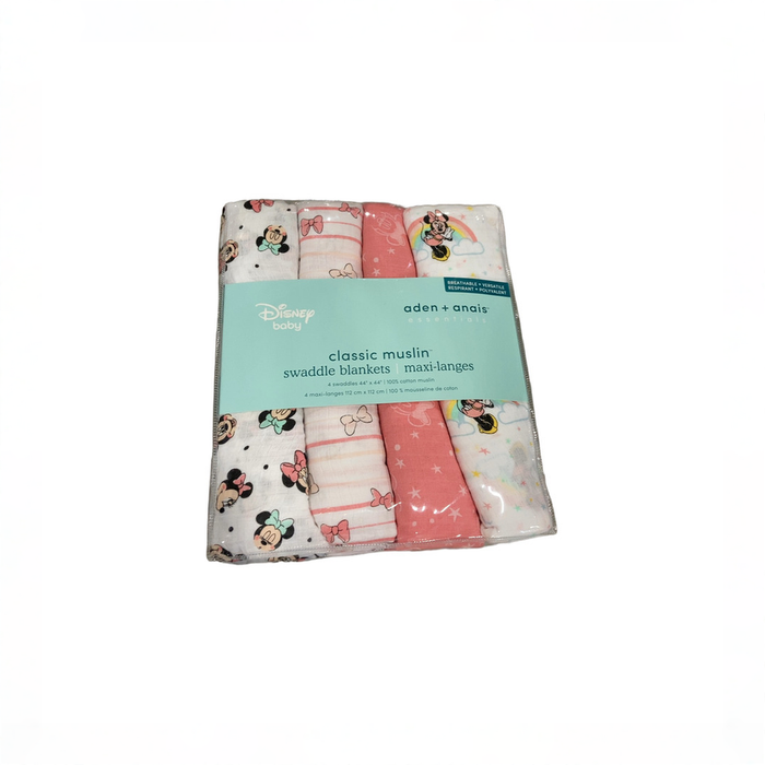 Shop Aden + Anais Cotton Muslin Swaddles Pack of 4, Minnie Rainbows at GoodBuy Gear