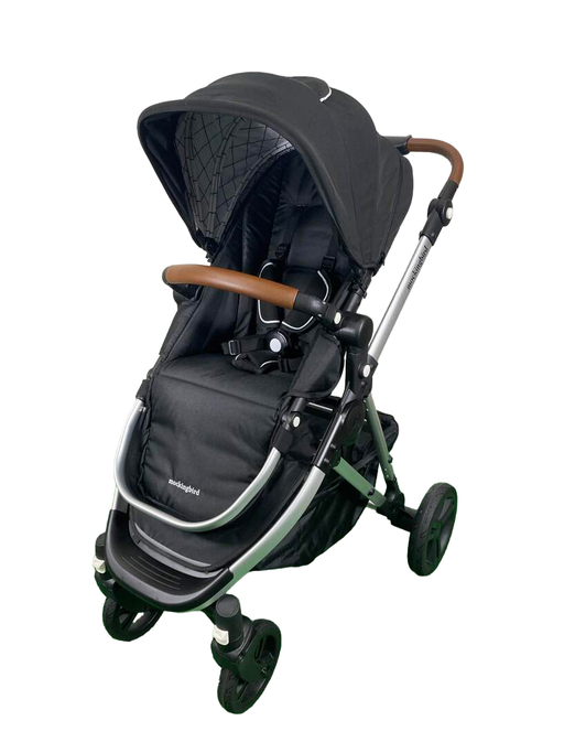 secondhand Mockingbird Single to Double 2.0 Stroller, 2023, Silver with Penny Leather, Windowpane, Black