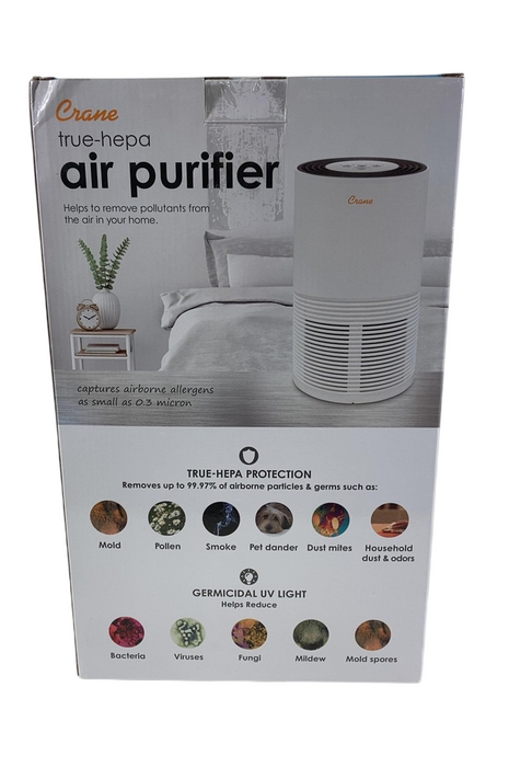 Shop Crane True HEPA Tower Air Purifier with UV Light, 300 Sq ft. at GoodBuy Gear
