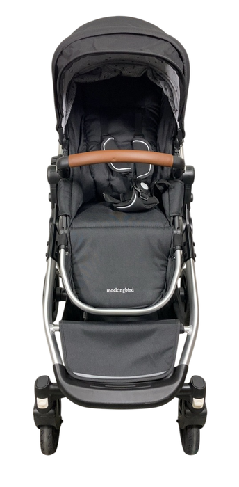 Shop Mockingbird Single to Double 2.0 Stroller, 2024, Black, Silver With Penny Leather, Watercolor Drops at GoodBuy Gear