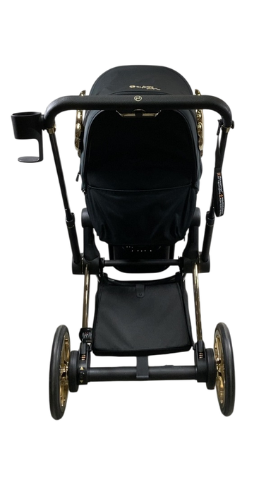 Shop Cybex E-PRIAM Electric Stroller, 2022, Gold With Black Details, Wings By Jeremy Scott, with Battery at GoodBuy Gear