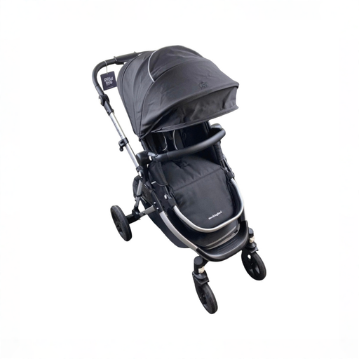 Shop Mockingbird Single 2.0 Stroller, 2025, Black, Silver With Black Leather, Windowpane at GoodBuy Gear