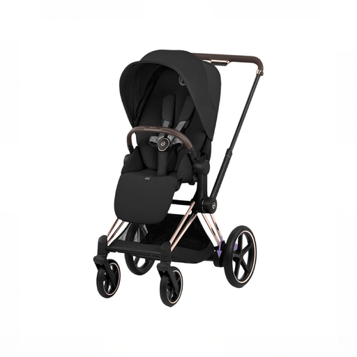 Shop Cybex E-PRIAM Electric Stroller, 2026, Rose Gold, Sepia Black, with Battery at GoodBuy Gear