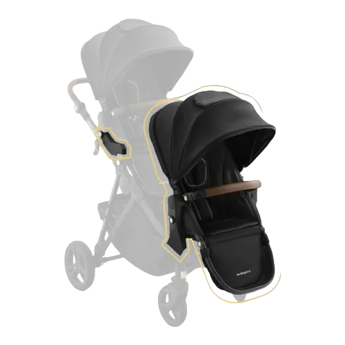 Shop Mockingbird 2nd Seat Kit 3.0, Charcoal with Penny Leather, Solid Black at GoodBuy Gear