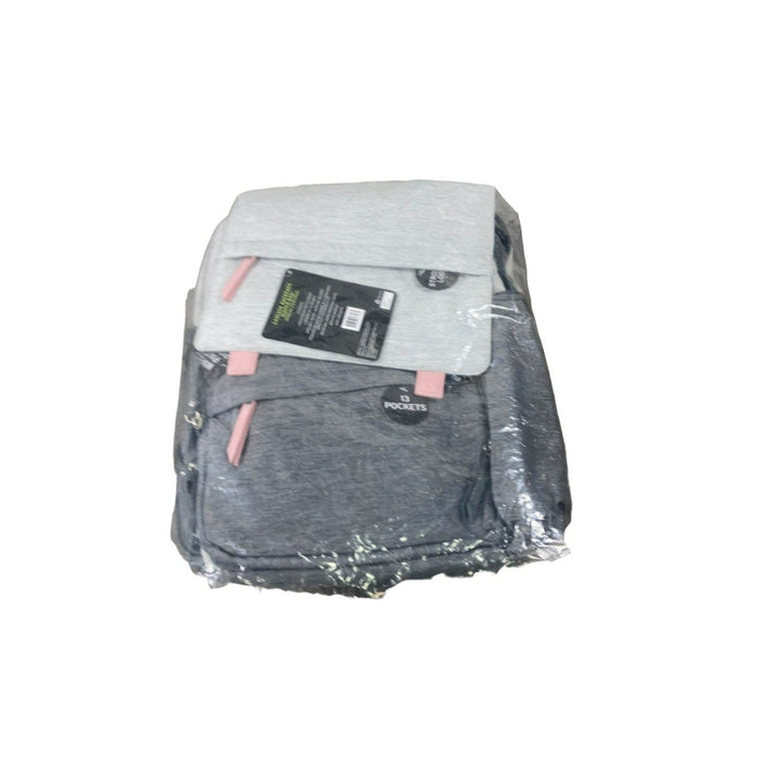 Eddie Bauer Cascade Backpack Diaper Bag, Grey/Pink