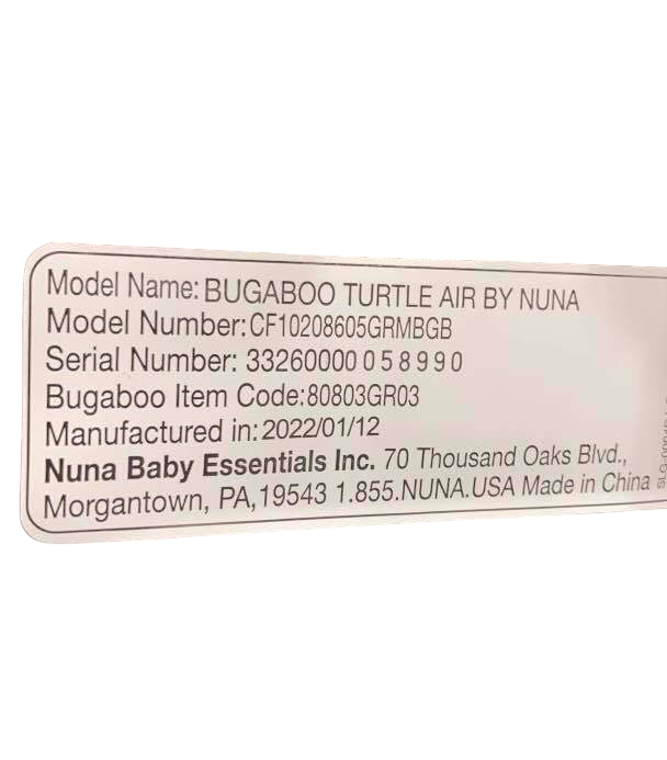 Bugaboo Turtle Air By Nuna Car Seat, 2022, Grey Melange