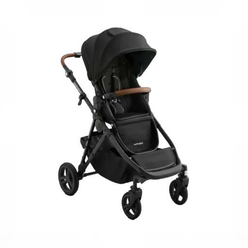 Shop Mockingbird Single to Double 3.0 Stroller, 2025, Charcoal with Penny Leather, Solid Black at GoodBuy Gear