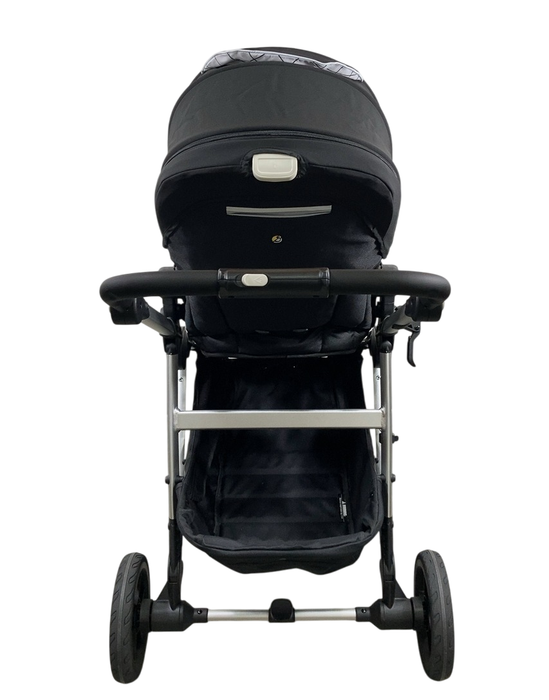 Shop Mockingbird Single to Double 2.0 Stroller, 2024, Black, Silver With Black Leather, Windowpane at GoodBuy Gear