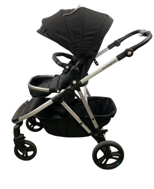 Shop Mockingbird Single to Double 2.0 Stroller, 2024, Black, Silver With Black Leather, Watercolor Drops at GoodBuy Gear
