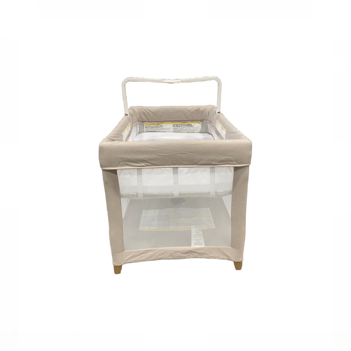 Shop Evenflo Eris One-Hand Playard with Bassinet, Coastal Coffee at GoodBuy Gear