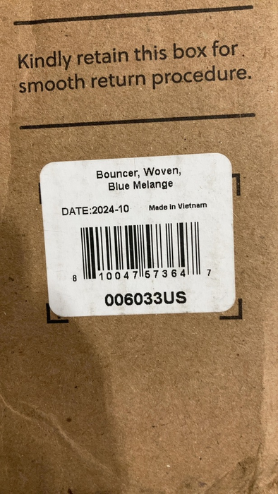 Shop BabyBjorn Bouncer Bliss, Dark Gray Frame, Blue Woven Mélange at GoodBuy Gear