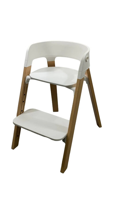 Stokke Steps Chair, White Seat Natural Legs