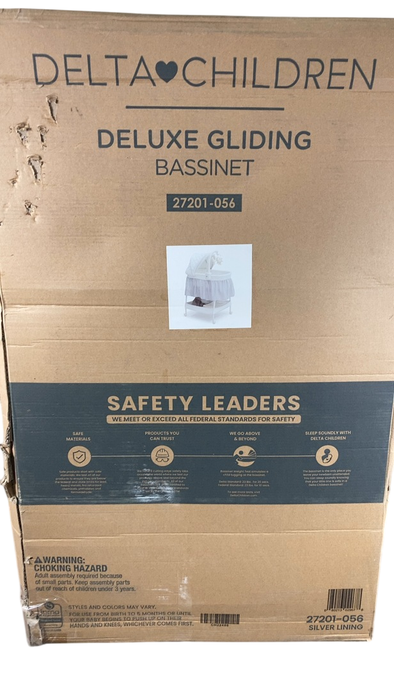 Shop Delta Children Deluxe Gliding Bassinet, Silver Lining at GoodBuy Gear