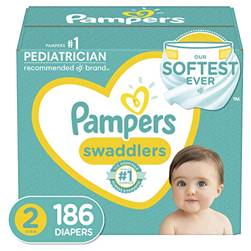Pampers Swaddlers Diapers, Size 2, 186