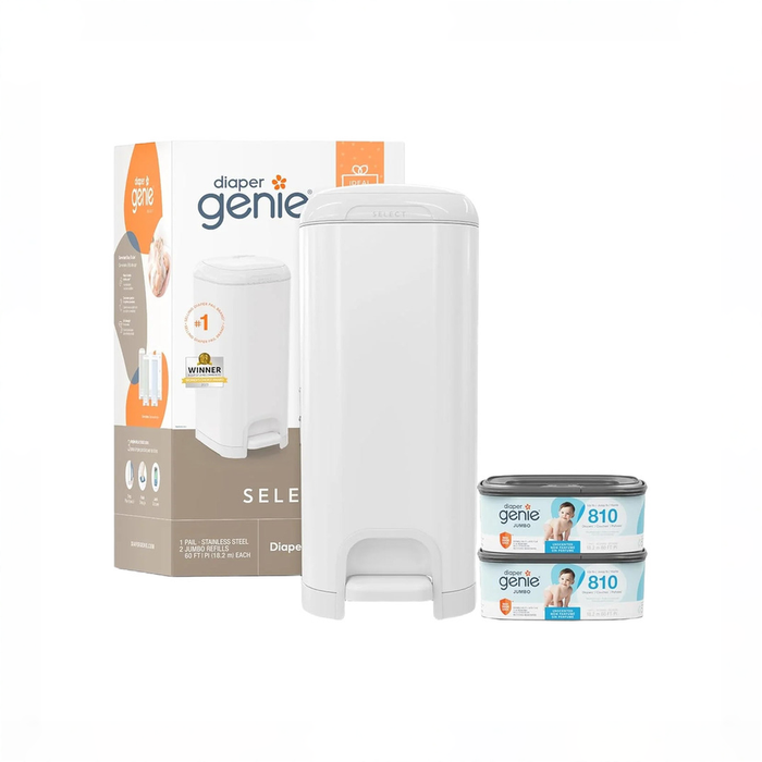 Shop Diaper Genie Select Diaper Pail Gift Set, Lily White at GoodBuy Gear