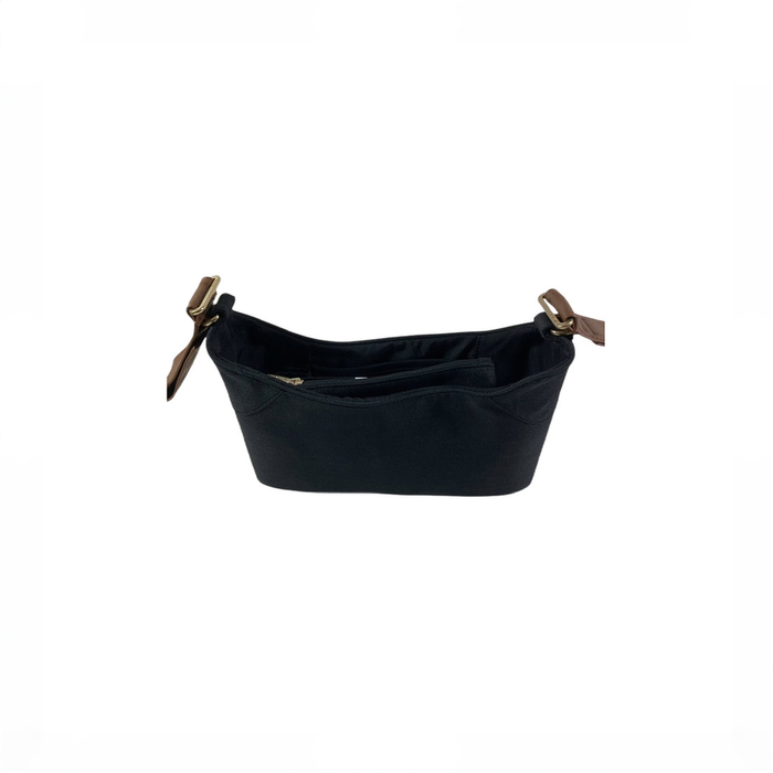 Shop Nuna Stroller Organizer, Caviar with Cognac Straps at GoodBuy Gear