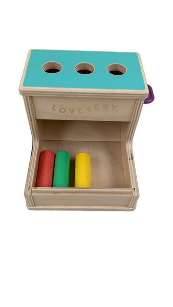 Lovevery Wooden Peg Drop Lovevery Mix Toy Lot wooden peg drop box spinning rainbow Montessori Play main image 0