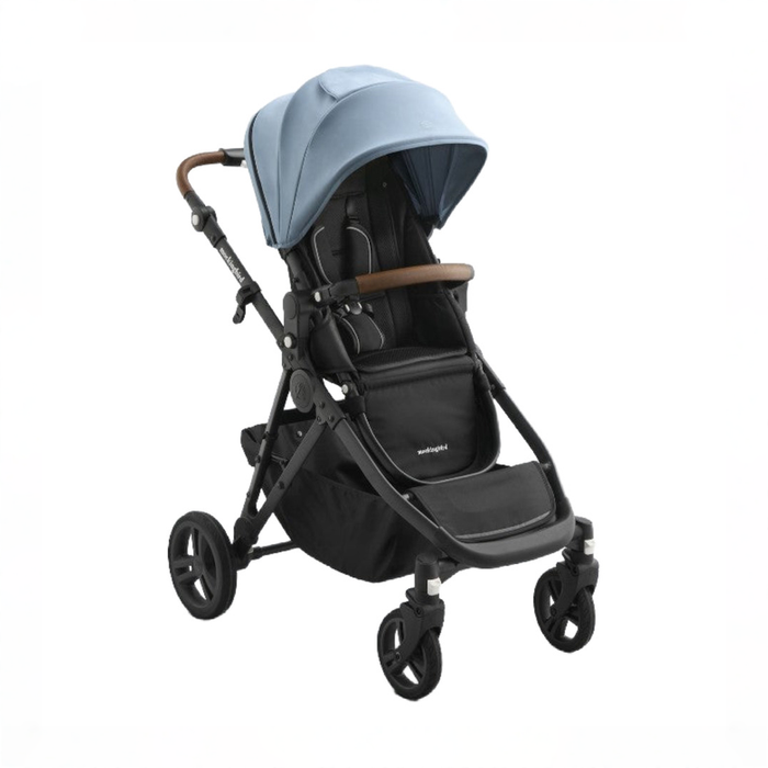 Shop Mockingbird Single to Double 3.0 Stroller, 2025, Silver with Penny Leather, Stone Blue at GoodBuy Gear