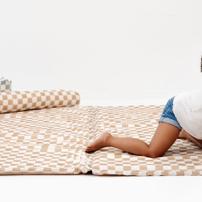 Toki Kids Checker Toffee Organic Cotton Cover