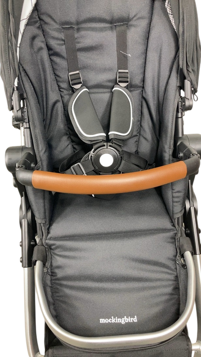 Shop Mockingbird Single to Double 2.0 Stroller, 2024, Black, Silver With Penny Leather, Windowpane at GoodBuy Gear