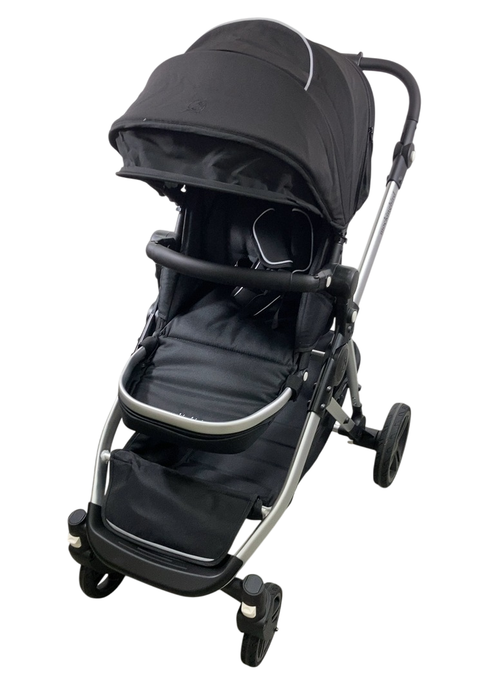 Shop Mockingbird Single to Double 2.0 Stroller, 2024, Black, Silver With Black Leather, Watercolor Drops at GoodBuy Gear