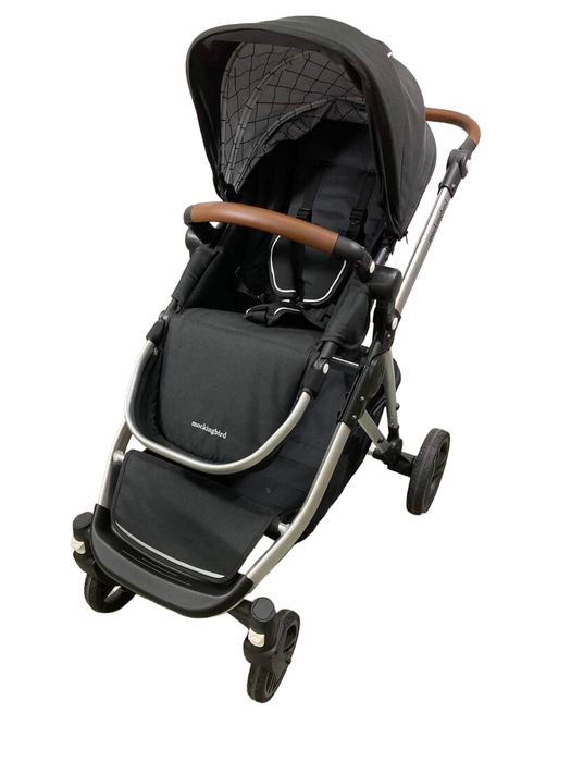 used Mockingbird Single to Double 2.0 Stroller, 2024, Silver with Penny Leather, Windowpane, Black