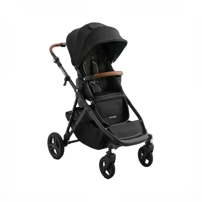 Shop Mockingbird Single to Double 3.0 Stroller, 2025, Charcoal with Penny Leather, Solid Black at GoodBuy Gear