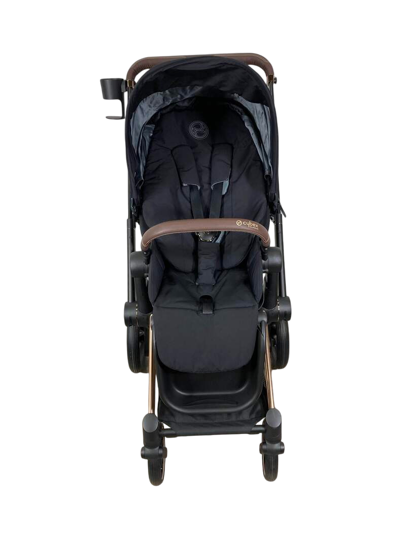 cybex priam 2023 review Cybex E-PRIAM Electric Stroller, 2023, Deep Black, Rose Gold, with Bat