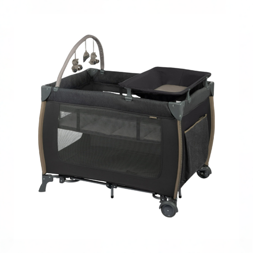 Shop Monbebe Play Yard with Full-Size Rocking Bassinet, Castle Point at GoodBuy Gear