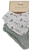 Shop Crane Baby Muslin 3 Piece Bib Set, Poppy at GoodBuy Gear