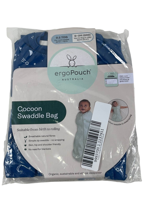 used ErgoPouch Cocoon Swaddle Bag, 0.2 TOG, 0-3M, Night Sky